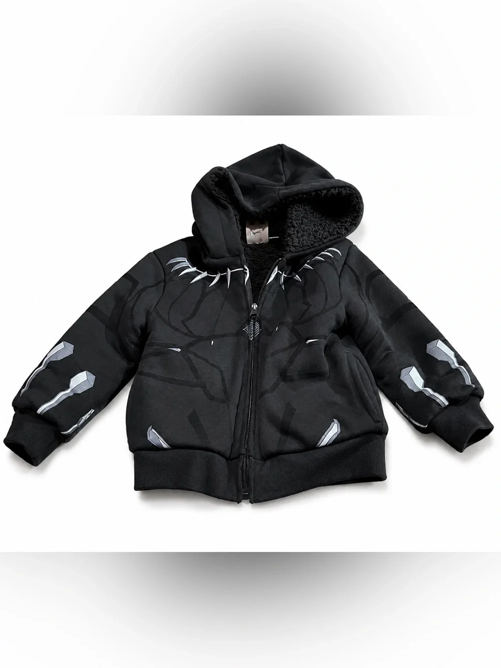 Marvel‎ Black Panther Hoodie Jacket Boy Toddler  3T Disney Zip Front